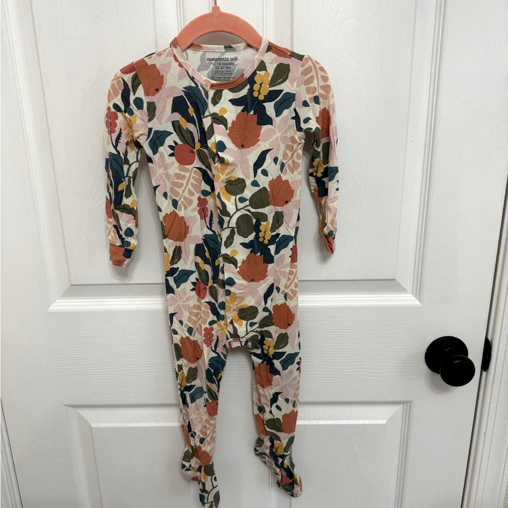 Magnetic Me Floral Kids One Piece Footie - Multicolor